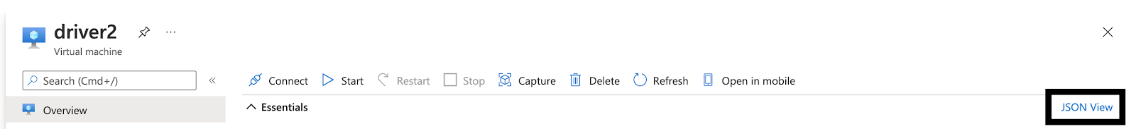 JSON view link on a resource JSON view link on a resource
